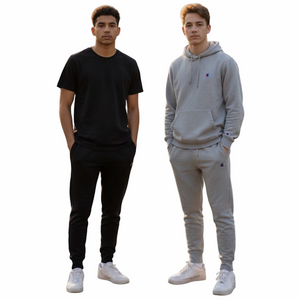 Champion Reverse Weave Black Gray Jogger Pants x2 Sweats Activewear Men Small